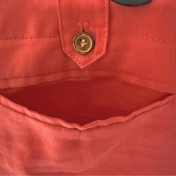 J McLAUGHLIN 6 FLARE LEG WOMENS LINEN CORAL LINED PREPPY DRESSY CAREER PANTS - Picture 14 of 15